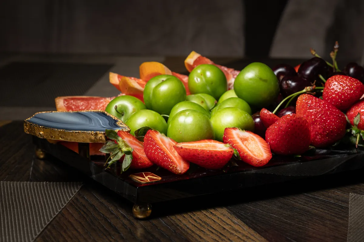 Cheesboard with Agat and Gold