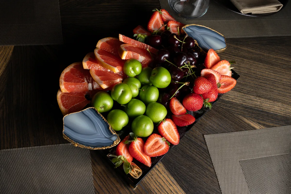 Cheesboard with Agat and Gold