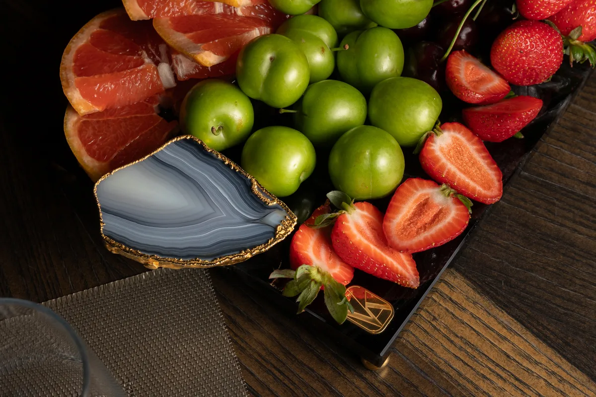 Cheesboard with Agat and Gold